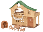 Sylvanian Families perepiknikumaja P&otilde;nev palkmaja ST-m&auml;rgiga sertifitseeritud m&auml;ngumaja alates 3. eluaastast ja Sylvanian Epoch [Metsamaja] CO-62 &Uuml;les, Pered,