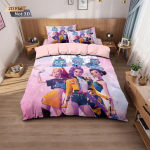 3 tk K-Popi deemonik&uuml;tid tr&uuml;kitud kiibita voodipesukomplekt mitu suurust mugav magamistoa voodipesu kaunistus masinpestav EU Single(135*200cm)3pcs