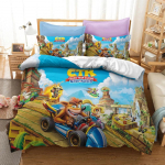 3D-prinditud Crash Bandicoot Voodipesukomplekt M&auml;ngukoomiks Tekikate Kahekohaline &Uuml;hekohaline T&auml;is Suur Queen King T&auml;iskasvanud Lapsed Voodipesu Tekikate EU Single(135*200cm)3pcs