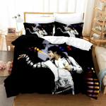 M-Michael Jackson Voodipesukomplekt T&auml;ht 3D Tr&uuml;kiga Tekikott ja Padjap&uuml;&uuml;r Muusikaline Geenius Voodipesu T&auml;iskasvanud Teismelised Magamistoa Dekoreerimine EU Single(135*200cm)3pcs