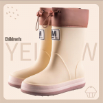 Laste Korea stiilis veekindlad sametvoodriga libisemiskindlad kummist vihmasaapad s&uuml;giseks/talveks: Kaitse k&uuml;lma eest igas vanuses poistele ja t&uuml;drukutele. Insole Length 180mm (25/26 EU)