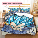 Dragon Ball Vegeta Muster Voodipesu Kodu Kaunistus S&uuml;nnip&auml;evakingitus (1 * tekikott + 2 * padjap&uuml;&uuml;ri, ilma s&uuml;damikuta) 135x200cm