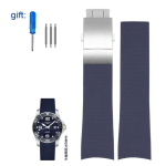 K&otilde;verdatud otsaga kummist kellarihm Longines Conquest HydroConquest L3.781 642 742 782 Spordikelladele Sukeldumiskelladele Silikoonist Sinised Kellarihmad 21mm 21mm gray