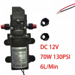 Mikro-DC 12V 70W 130PSI 6L/Min Vee k&otilde;rgsurvepump Membraaniline isepriimiv pump P&otilde;llumajanduslik elektriline pihustuspump DC 12V 70W 130PSI