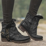 Naiste uued vabaaja l&uuml;hikesed saapad S&uuml;gis Talv Retro Naiste saapad Mood Sametised paeladega tasased pahkluusaapad Suurused Zapatos De Mujer 35 must