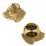 Staffordshire Bull Terrier, Staffy - gold-plated pin brooch, elegant dog ornament, unique pin by Art-Dog brand