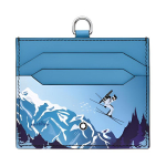 Montblanc Mustriga Prinditud 6 Kaardipesa Nahast Rahakott Meeste rahakott Sinine 130037 Basic Set (Bag+Dust Bag)