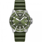 Emporio Armani World Explorer Roheline Silikoon Meeste Kvarts AR11638 Kell roheline