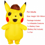 Kvaliteetne Laste ja T&auml;iskasvanute Maskott Detektiiv Pikachu T&auml;ispuhutav Kost&uuml;&uuml;m Cosplayks ja Halloweeni Pidudeks For Adult(Height 150-190cm)