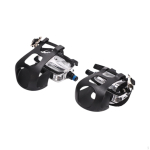 2 Pieces Exercise Bike Pedals with Toe Clip and Straps, Sturdy Non Slip 9/16 inch Spindle Bicycle gray
