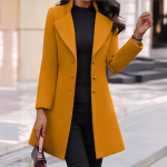 Naiste jope kardigan, &uuml;herealine bleiser, pikkade varrukatega liibuv mantel Kevadtalvine t&ouml;&ouml;mantli riietus Suures suuruses pealismantel S kollane