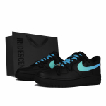 Nike Air Force 1 Low top Skateboard Shoes Unisex Black Blue CW2288-001(Team-X-BOX) 38