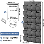 24 v&otilde;re Seinale kinnitatavad mitmesugused kingahoidja riidest riidekapikott S&auml;ilitusriiul v&otilde;rgutasku l&auml;bipaistev ukse kohal rippuv riidekast tumehall v&auml;rv