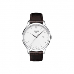 Tissot Elegance Series Kvartsmehhanism Kuup&auml;evan&auml;idik Suure kolme osutiga K&auml;ekell Meeste kellad Valge Teras Nahk T063.610.16.037.00 Regular Watch Box,White Dial Brown Strap