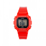 Casio 50M Veekindel Punane Ruudukujuline Kvartsikell Vaikrihm Naiste kellad Must F-108WHC-4AJF Regular Watch Box,Red Strap