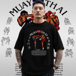 Muay Thai T-s&auml;rk Kickboxing Mixed Martial Arts 3D Prindiga Vintage Treening UV-kaitse Kiiresti kuivav Meeste Naiste Unisex L&uuml;hikeste varrukatega &Uuml;mmargune kael S