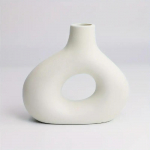 Boheemlaslik keraamiline vaas, loominguline s&otilde;&otilde;rikvaas, lillekorralduse anum, kodukaunistuse vaas valge