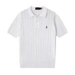 STORN Suvine 100% puuvillane T-s&auml;rk Vabaaja &uuml;hev&auml;rviline kootud pullover L&uuml;hikeste varrukatega sobivus POLO kraega T-s&auml;rgid T&otilde;mmatavad &uuml;hev&auml;rvilised topid L white