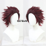 Kamado Tanjiro Halloweeni Anime Cosplay Parukad Kiud Soojakindel S&uuml;nteetiline Juus + Parukakate