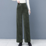 Korea moe laia s&auml;&auml;rega p&uuml;ksid naistele K&otilde;rge v&ouml;&ouml;kohaga &uuml;lisuured velvetist sirged p&uuml;ksid vabaaja elegantsed kottis p&uuml;ksid L white