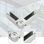 Reguleeritav roostevabast terasest klaasist klaasile klamber Tugev piirdeklambriga hoidik treppidele piirdeaiale r&otilde;dule tekile siseruumidesse v&auml;listingimustesse Brushed Finish