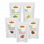 Khadi 100% taimne puhas amla reetha shikakai, bhringraj ja hibisk juustele | Hibiskipulber/gudhal pulber/gudhal lehtpulber (Pakend 5 tk, 100 g tk