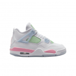 Air Jordan 4 Retro GS S&otilde;brap&auml;ev 2026 Laste tossud Valge Keskmine-Pehme-Roosa Pool-Sinine-Auru-Roheline IB7068-100 35.5