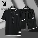 PLAYBOY Meeste Suvine T-s&auml;rk ja L&uuml;hikeste P&uuml;kste Komplekt 2XL