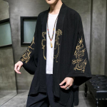 Moodne kost&uuml;&uuml;mitikandid Hanfu meeste hiina stiilis hommikumantel kardigan jakk Suurem&otilde;&otilde;tmeline kimono iidne mantel meestele S