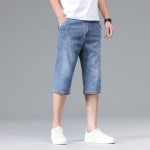 Suvised meeste vabaaja teksap&uuml;ksid Meeste riided Klassikalised l&uuml;hikesed p&uuml;ksid Jeans Mehed Teksap&uuml;ksid Sirged venivad p&otilde;lvp&uuml;ksid Igap&auml;evased l&uuml;hikesed p&uuml;ksid 42 29 helesinine v&auml;rv