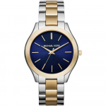 Michael Kors MK3479 Slim Runway Sinise sihverplaadiga naiste k&auml;ekell 42mm kuld