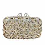 Boutique De FGG Luksuslik Pruun Naiste Lillekristall Klapp&Otilde;htune Minaudiere Kotid Pruudi TeemantKivist K&auml;ekotid Pulmapeo Rahakott Mini Clutch