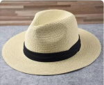 XL Suur Pea 63CM Suvine Rannakootud P&auml;ikesem&uuml;tsid Mehed Naised Suur Suurus Jazz UV UPF 50+ P&auml;ikesekaitse Reisi Panama Strohm&uuml;tsid Unisex M(55-57cm)