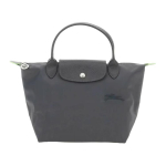 Longchamp Le Pliage Roheline Reljeefne Logo H&otilde;bedane Metallist T&otilde;mblukk Taaskasutatud Nailonist T&otilde;mblukuga Kott V&auml;ike Naiste T&otilde;mblukuga Kotid Grafeithall-Must L1621919P66 Basic Set (Bag) gray