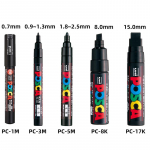 Uni Posca V&auml;rvilised Markerid Komplekt Akr&uuml;&uuml;lv&auml;rvi Pliiats 5M/3M/1M Plumones hoiukotiga Kunstitarbed Joonistamiseks Reklaam Graffiti