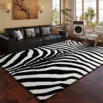 Mustvalgete sebra mustriga vaibad elutuppa Kodu Paks pl&uuml;&uuml;sist p&otilde;randamatt Suur ala Magamistoa dekoratsioonivaip Kohev pehme vaip 80x120cm