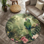 Troopilise papagoi &uuml;mmargune vaip lopsaka roheluse tr&uuml;kiga Pehme flanellvaip looduses&otilde;pradele Kodu sisustus P&otilde;randamatt 120cm x 120cm gray