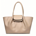 &Scaron;ikk naiste nahast kandekott, ruumikas &otilde;lakott, suure mahutavusega elegantne k&auml;ekott 30*14*20cm beež