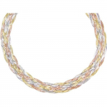 Kolme Kulla Punutud Kaelakee - L'ATELIER D'AZUR - Naine - Kollane Valge Roosa - Pikkus 42 cm Laius 6 mm