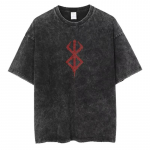 Anime Berserk Logo Graafilise tr&uuml;kiga T-s&auml;rk Meeste Vintage Manga T-s&auml;rgid Pestud Puuvillane T-s&auml;rk Harajuku Meeste Suur T-s&auml;rk S mitmev&auml;rviline