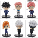 6 tk/komplekt Jujutsu Kaisen Anime Kuju Gojo Satoru Yuji Itadori Kuju Nukk M&auml;nguasi Tegevuskuju Yuji Itadori Fushiguro Mudel M&auml;nguasjad
