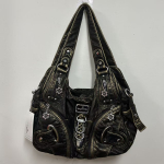 Naiste k&auml;ekotid Moodne leopardimustriline &otilde;lakott Suur kott &Uuml;lemise sangaga Ostukott Multifunktsionaalne portfell Daami hobo-kott Suur rahakott (30cm<Max Length<50cm) black