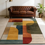 Retro t&ouml;&ouml;stusstiilis geomeetriline vaip elutoa kaunistuseks diivan diivanilauad suured vaibad puhketuba magamistuba pestav tatami matt 160cmx230cm