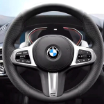 K&auml;sitsi &otilde;mmeldud libisemiskindel auto roolikatte kate BMW M Sport G30 G02 X5 F40 F41 g82 M4 jaoks DIY pehme seemisnahast auto sisustus