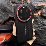 Xiaomi 15 Ultra 14 Ultra 13 Ultra jaoks nahast tekstuuriga &uuml;hev&auml;rviline punase objektiivikaitsega p&otilde;rutuskindel ja s&otilde;rmej&auml;ljevastane telefoni&uuml;mbris For Xiaomi 15 Ultra must
