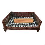 K&otilde;rgendatud rotangist koeravoodi, Hingav lemmikloomadele puhastatav jahutav matt Kohv+padi 56*40cm Coffee+mat+pad 46*35cm