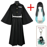 Aime Tokitou Muichirou Cosplay Kost&uuml;&uuml;m Cosplay Kisatsutai &Uuml;htne Parukas Halloweeni Kost&uuml;&uuml;m Naisele kid 120 black