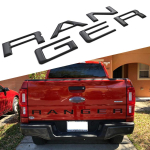 Tagaluugi sildid Ford Ranger 2019 2020 jaoks, 3D t&otilde;stetud ja kleebised, tagaluugi embleemid must