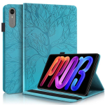 Lenovo Idea Tab Pro Gen 2 &uuml;mbris TB390FU Reljeefne puu PU nahast rahakott klappkate Funda Idea Tab Pro Gen 2 13-tollisele &uuml;mbrisele Idea Tab Pro Gen2 13 sinine