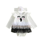 Citgeett S&uuml;gis Halloween Beebi T&uuml;druk Riietus Pikkade Varrukatega Tikandiga Bodysuit Peapael S&uuml;gisesed Riided 3-6M white